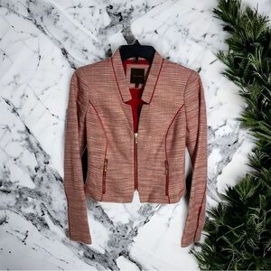 The Limited Red Knit Moto Jacket Sz XS Zip Closure